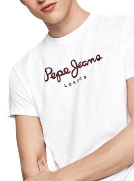 T-Shirt Pepe Jeans Eggo Blanc pour Homme
