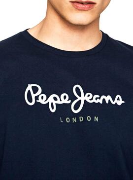 T-Shirt Pepe Jeans Eggo Long Bleu Homme