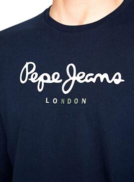 T-Shirt Pepe Jeans Eggo Long Bleu Homme