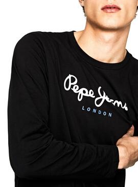 T-Shirt Pepe Jeans Eggo Long Noir Pour Homme