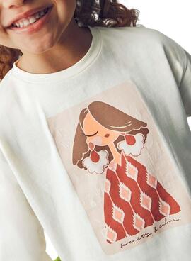 T-shirt Mayoral avec un élastique beige pour fille
