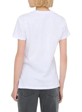 T-shirt Only Vibe Girafe blanc pour femme