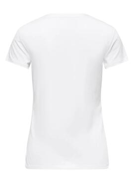 T-shirt Only Vibe Girafe blanc pour femme