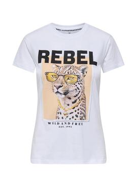 T-shirt Only Vibe blanc pour femme