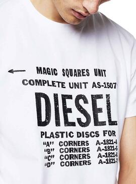 T-Shirt Diesel T-Diego-B6 Blanc Homme