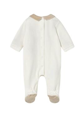 Pyjama Mayoral en velours côtelé col beige pour bébé.