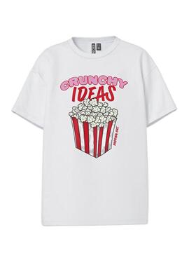T-shirt Pieces Alfi Crunchy Ideas blanc pour femme