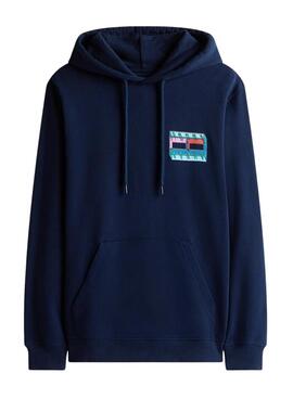 Sweat à capuche Tommy Jeans DNA Flag marine pour homme