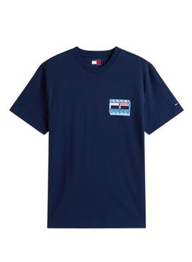 T-shirt Tommy Jeans DNA Flag marine pour homme