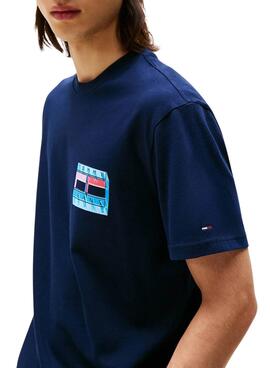T-shirt Tommy Jeans DNA Flag marine pour homme