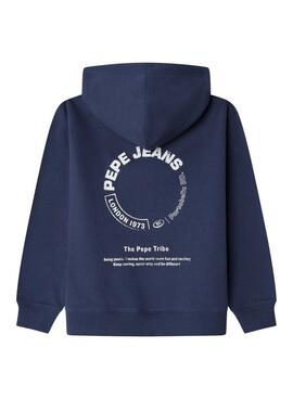 Sweatshirt Pepe Jeans Yael à fermeture éclair marine enfant