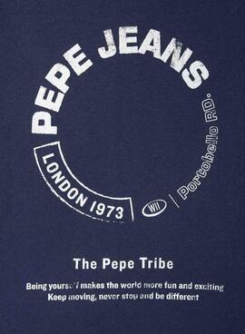 Sweatshirt Pepe Jeans Yael à fermeture éclair marine enfant