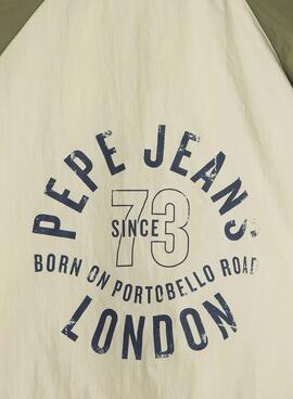 Veste Pepe Jeans Noel beige et verte pour enfant