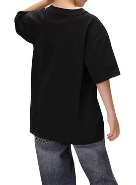 Maillot Calvin Klein Festive logo noir pour enfant