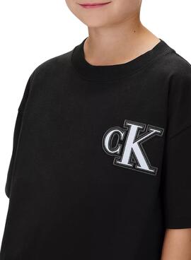 Maillot Calvin Klein Festive logo noir pour enfant