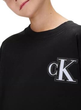 Maillot Calvin Klein Festive logo noir pour enfant