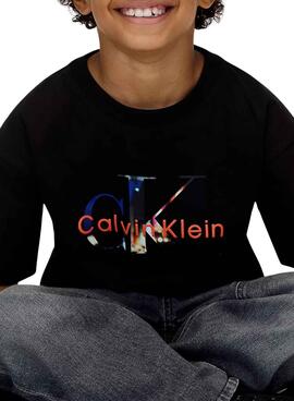 T-shirt Calvin Klein Monologue Photo noir enfant