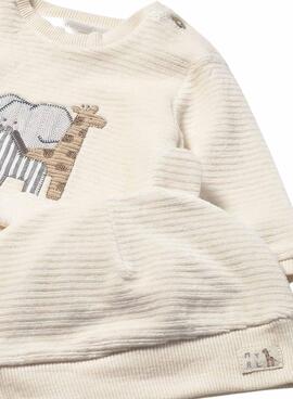 Survêtement Mayoral 3 pièces en velours côtelé beige pour garçon
