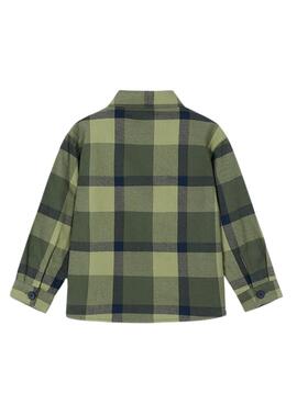 Chemise surchemise à carreaux vert de Mayoral pour garçon