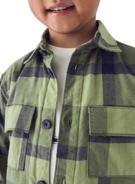 Chemise surchemise à carreaux vert de Mayoral pour garçon