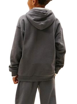 Sweat à capuche Tommy Hilfiger Mini Corp gris pour enfants