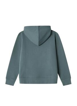Sweat Pepe Jeans Art avec capuche vert pour enfant