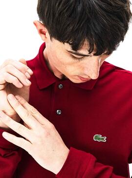 Lacoste Polo L1312 Grenat Pour Homme