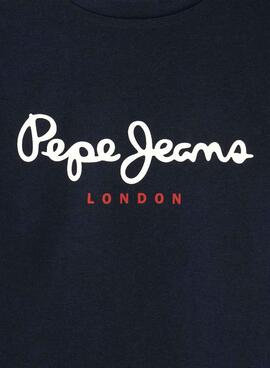 T-shirt Pepe Jeans New Art logo marine pour enfant