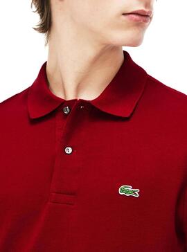 Lacoste Polo L1312 Grenat Pour Homme