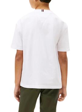 T-shirt Tommy Hilfiger Flag Archive blanc enfant