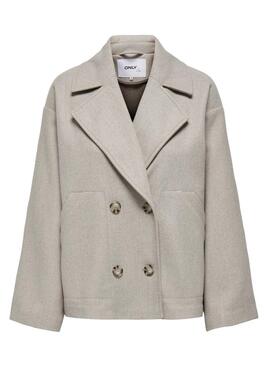 Manteau court Only Nancy beige pour femme 