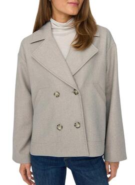 Manteau court Only Nancy beige pour femme 