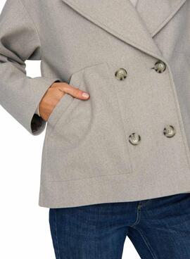 Manteau court Only Nancy beige pour femme 