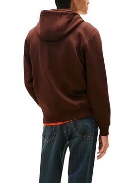 Sweat à capuche basique Tommy Jeans marron pour homme