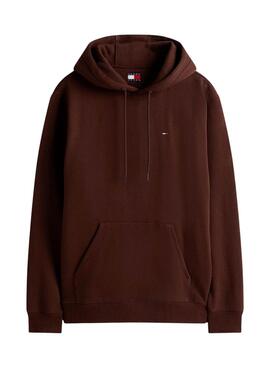 Sweat à capuche basique Tommy Jeans marron pour homme
