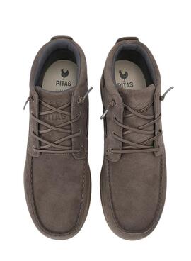 Bottines Walkin Pitas Timor en daim gris pour homme.