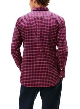 Chemise Tommy Hilfiger à carreaux rouge et bleu marine pour homme