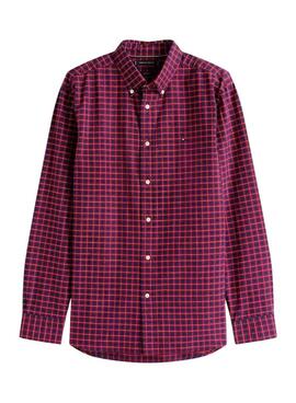 Chemise Tommy Hilfiger à carreaux rouge et bleu marine pour homme