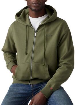 Sweat à capuche Levi's Full Zip vert pour homme