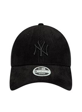 Casquette New Era League Cord 9FORTY noire pour femme