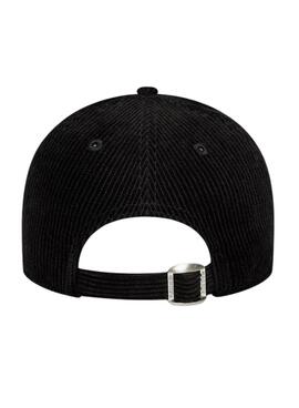 Casquette New Era League Cord 9FORTY noire pour femme
