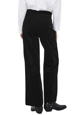 Pantalon Only Madison en velours cotele noir pour femme.