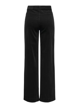 Pantalon Only Madison en velours cotele noir pour femme.