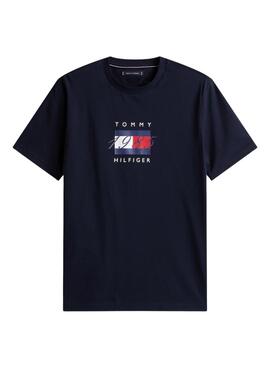 T-shirt Tommy Hilfiger Linear bleue marine pour homme