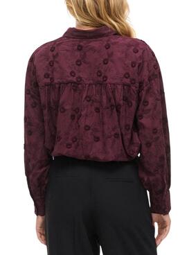 Chemise Vila Visimone bordeaux pour femme