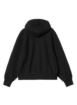Sweat à capuche zippé Carhartt noir pour femme.