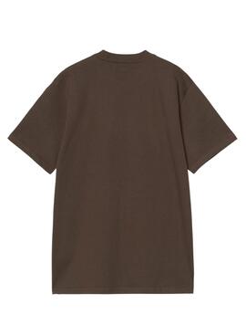 T-shirt Carhartt Script marron pour homme