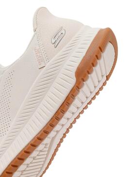 Chaussures Skechers Bobs Squad 4 blanches pour femme.