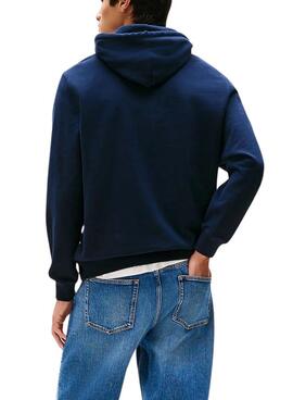 Sweat à capuche Tommy Jeans Hoodie DNA bleu pour homme