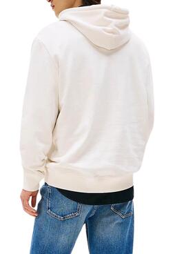 Sweatshirt Tommy Jeans Flag blanc pour homme